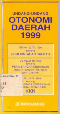 Undang-Undang Otonomi Daerah Tahun 1999
