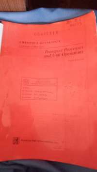 Transport Processes and Unit Operations