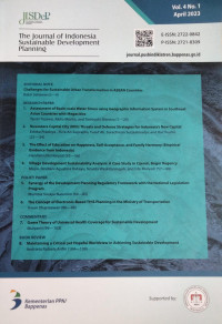 Image of The Journal Of Indonesia Sustainable Development Planning